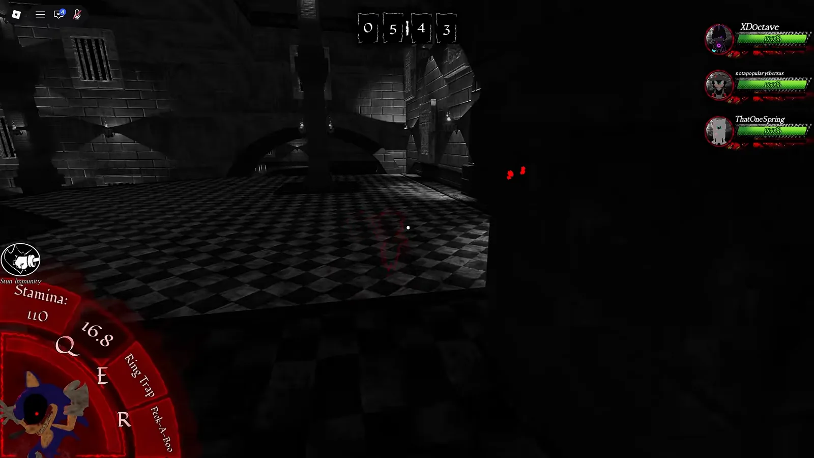 Survivor Vessel activating the Drop Dash ability to escape a Killer chase in Abyssal Escape