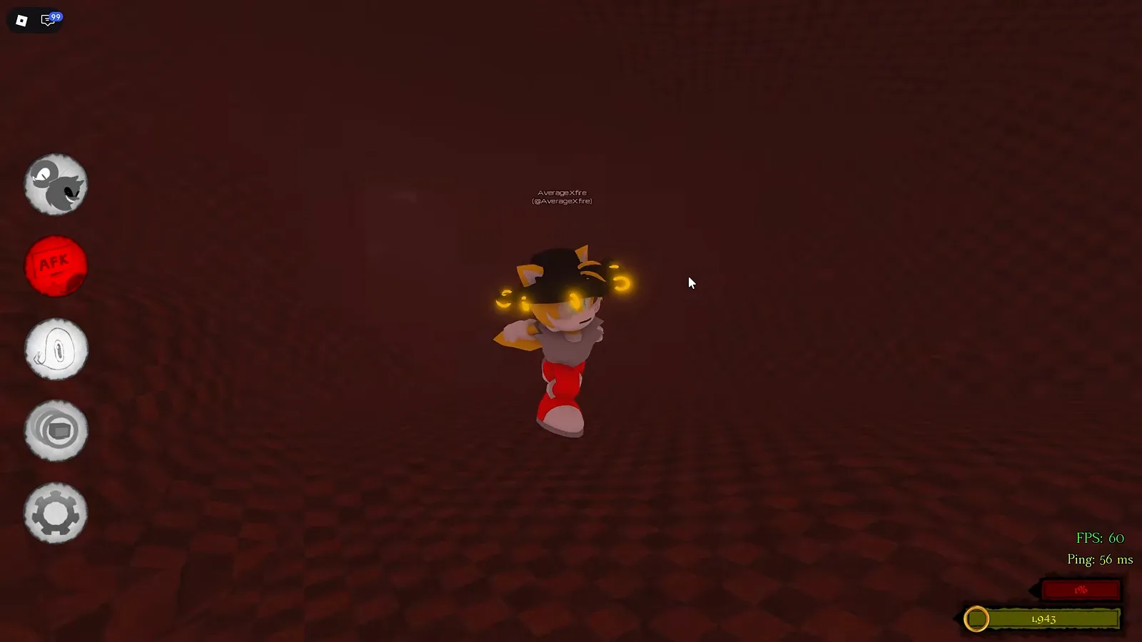 Lobby de Abyssal Escape con botones del menú de ronda a la izquierda y un contador con icono de anillo abajo a la derecha