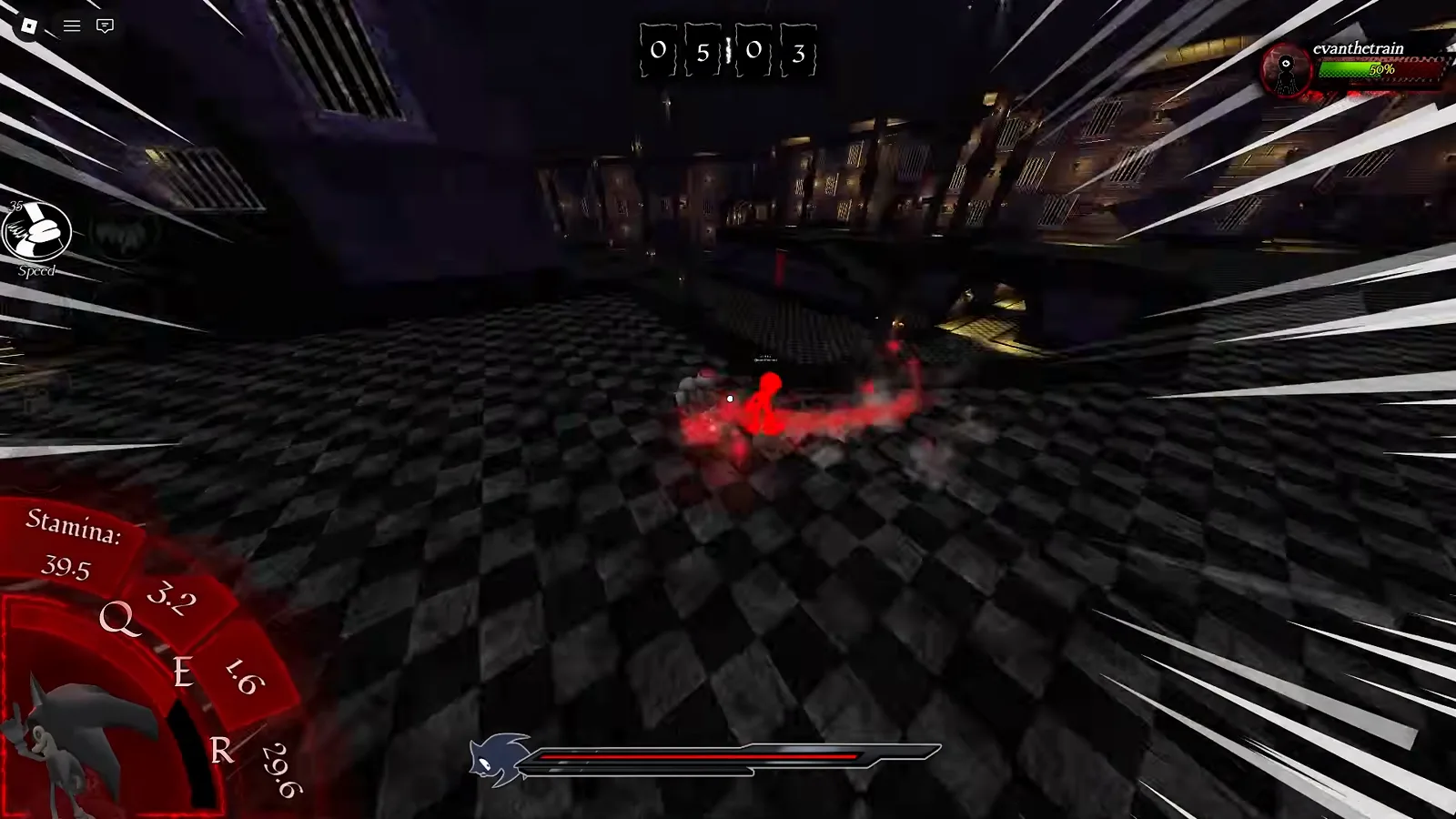 Glowing purple Dispelling Mists covering a dark corridor floor in Abyssal Escape