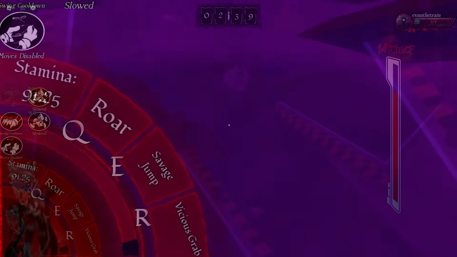 Abyssal Escape Survivor gameplay showing the top-right teammate health status list and objective marker